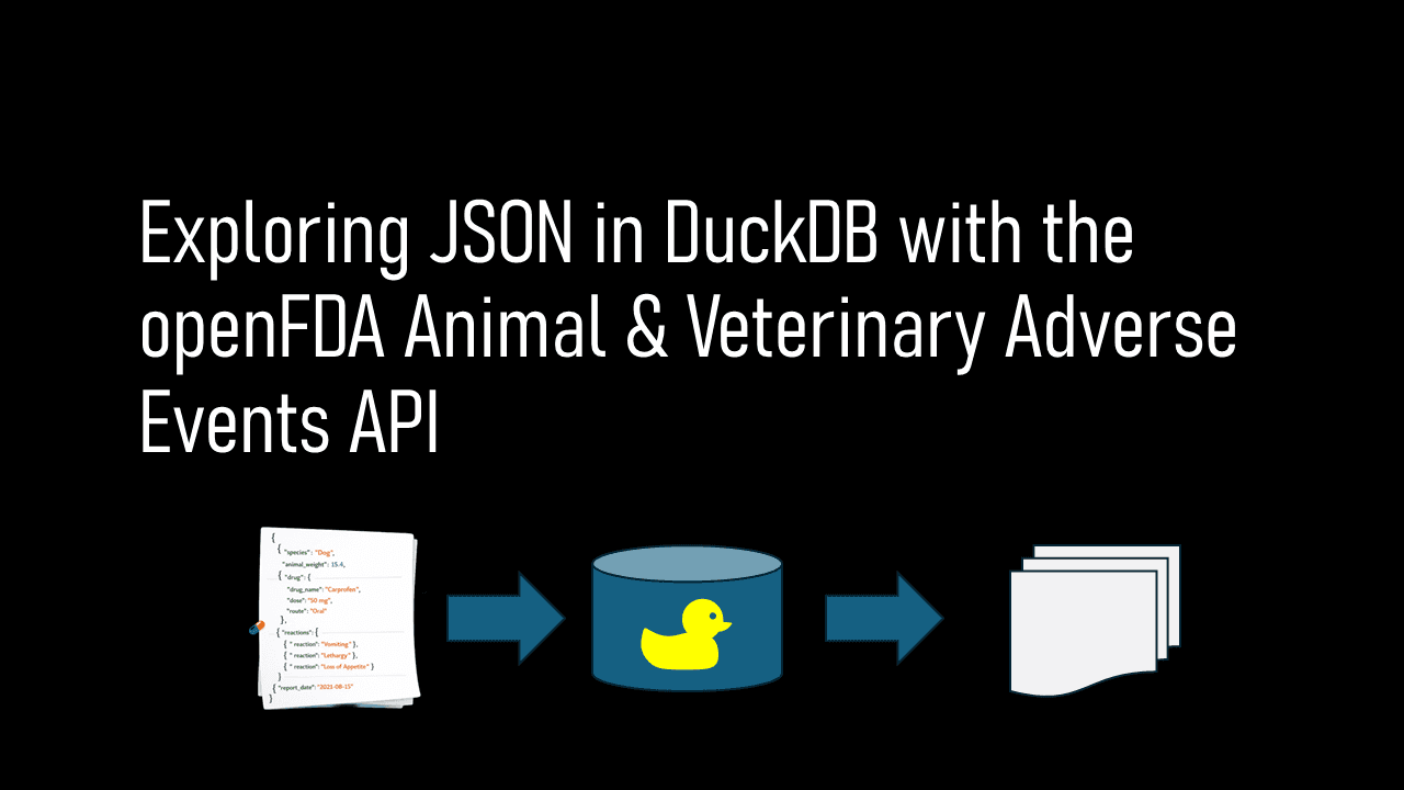 Exploring JSON in DuckDB with the openFDA Animal & Veterinary Adverse Events API